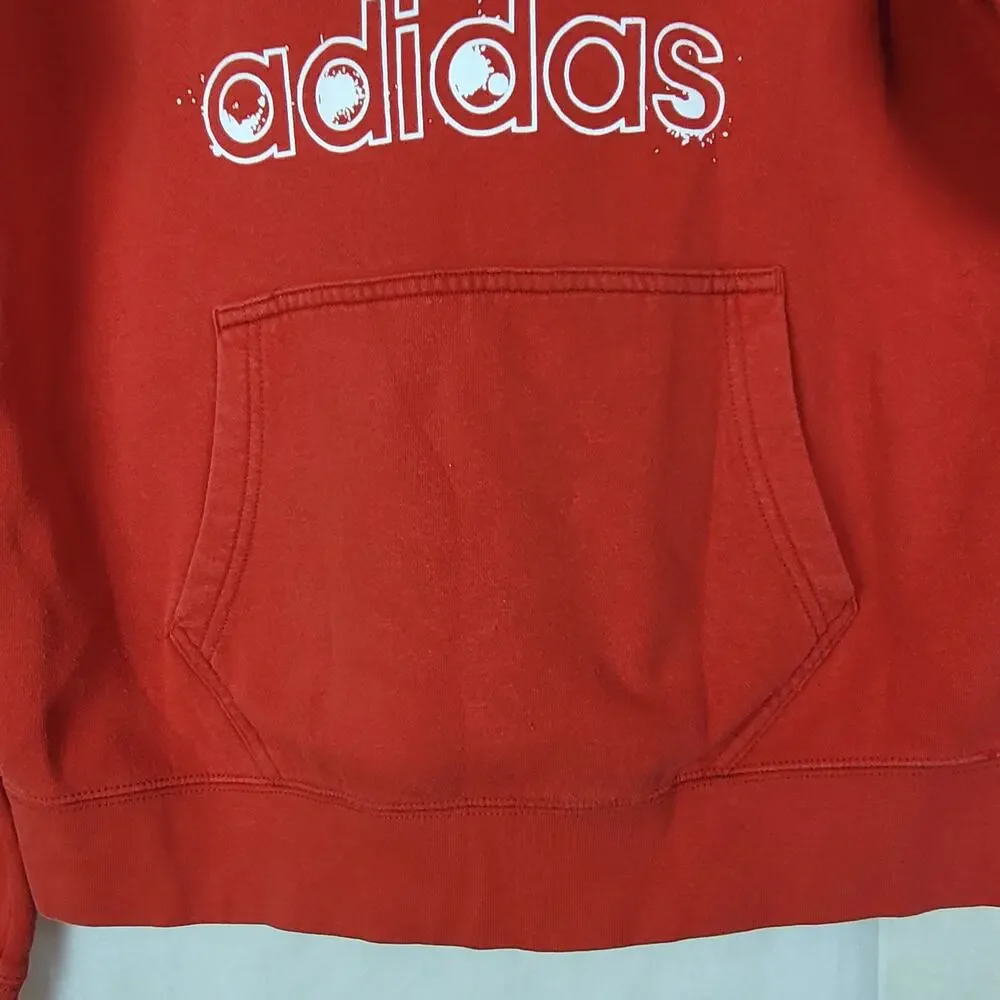 Vintage Adidas red splatter logo hoodie Size Small Retro Streetwear Casual
